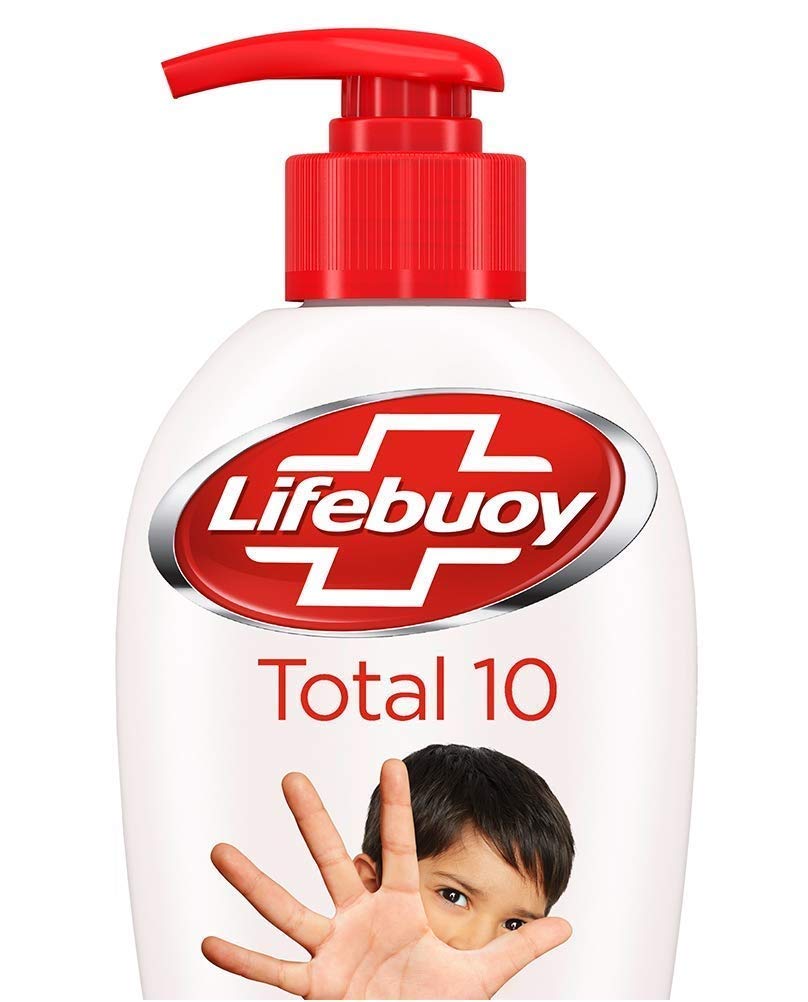 Lifebuoy Total 10 Liquid Handwash, 190 ml Pump + 175 ml Pouch Free