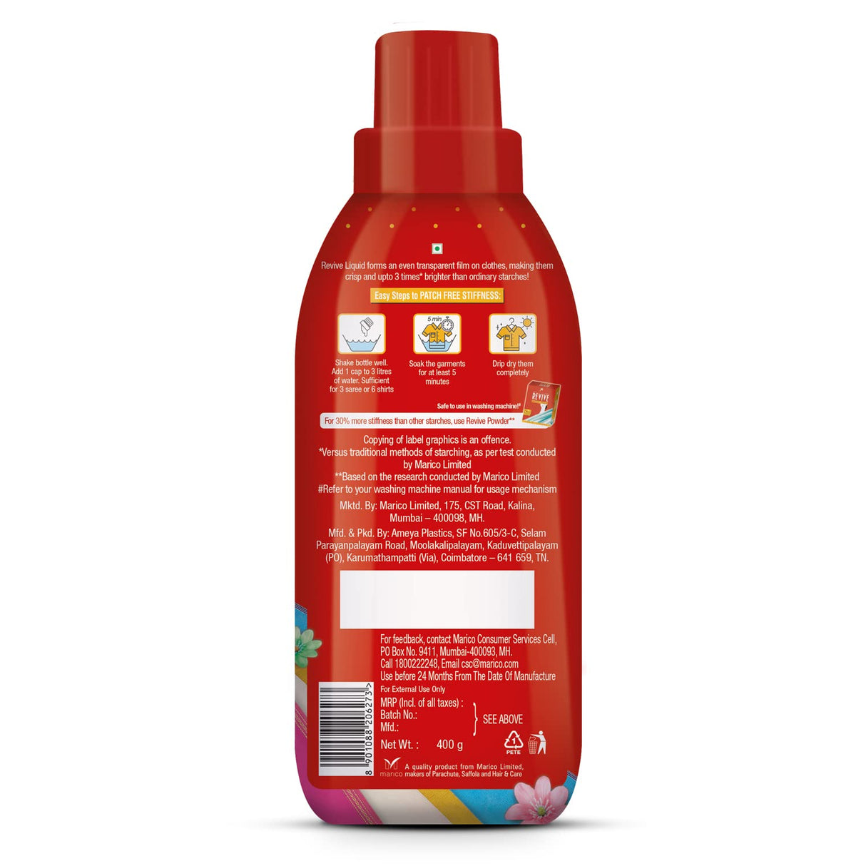Revive Liquid Stiffener - All Fabrics, All Colors, 400 g Bottle