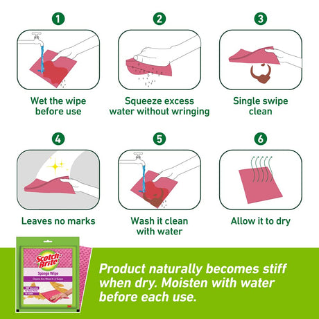 Scotch-Brite Multi-purpose , Easy to use kitchen cleaning Sponge Wipe (3 -Pieces)