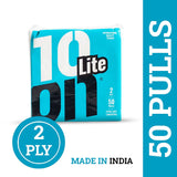 10on Lite Luncheon Tissue Soft Paper Napkins - 32x32 cm , 2 Ply x 50 Pull, White