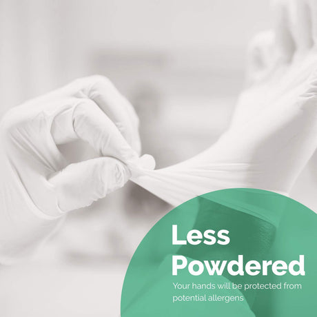 Latex Powdered Examination Disposable Hand Gloves - White Pack of 100 pcs ( 50 Pairs )