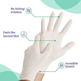 Latex Powdered Examination Disposable Hand Gloves - White Pack of 100 pcs ( 50 Pairs )