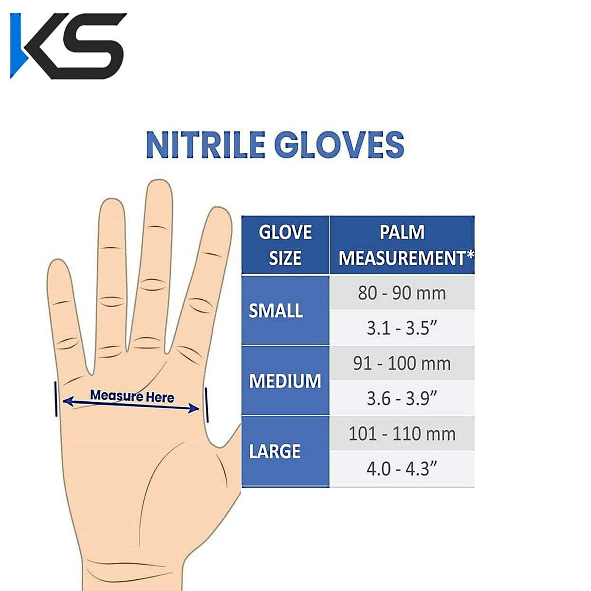Nitrile Powder - Free Examination Disposable Hand Gloves, Blue, Made in Malaysia-  Pack of 100 pcs ( 50 Pairs )