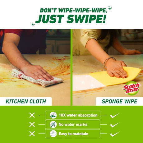 Scotch-Brite Multi-purpose , Easy to use kitchen cleaning Sponge Wipe (3 -Pieces)