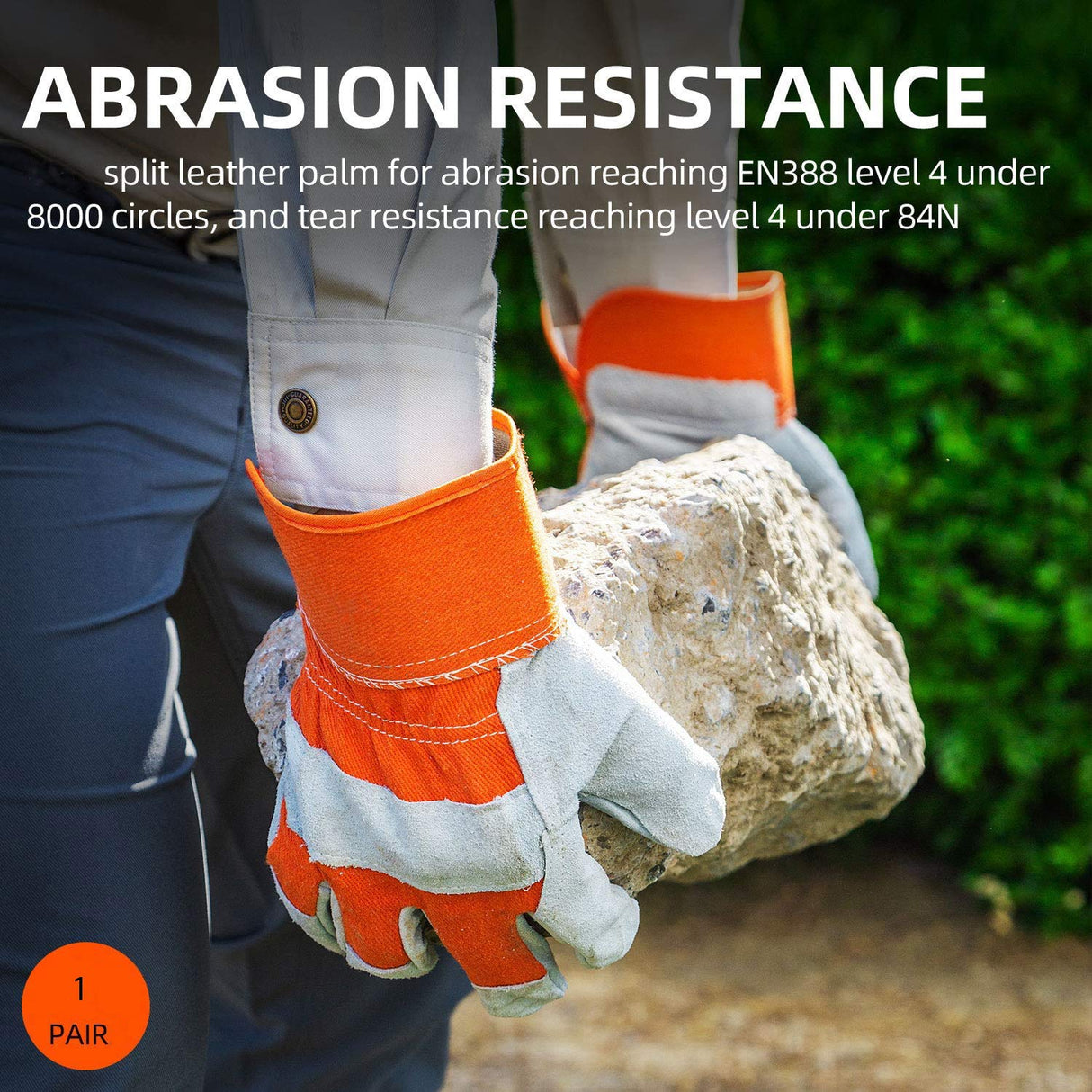 Industries Leather Double Palm Split Gloves - Color may Vary, 10 Inch