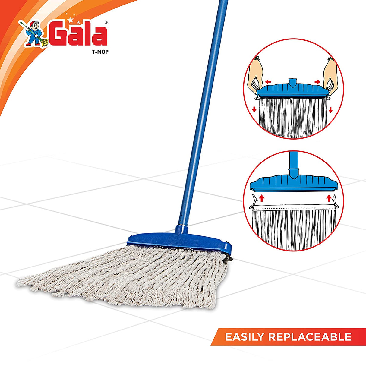 Gala Floor T Mop with 3.8 FT MS Handle ( 143070 )