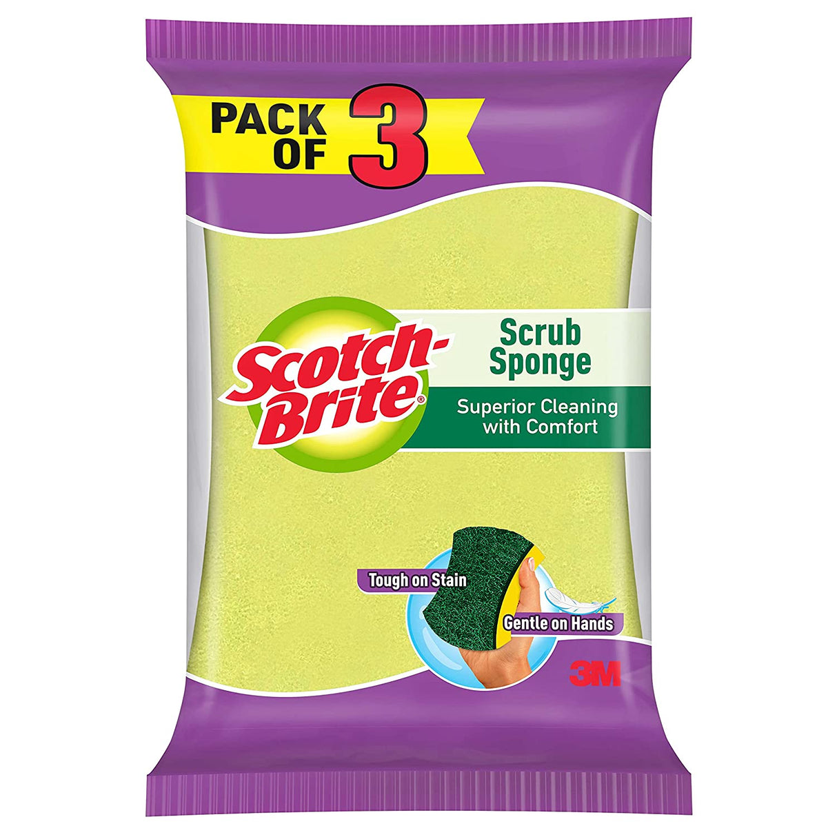 Scotch Brite Scrub Sponge, 6x10 cm, Buy 2 Get 1 Free