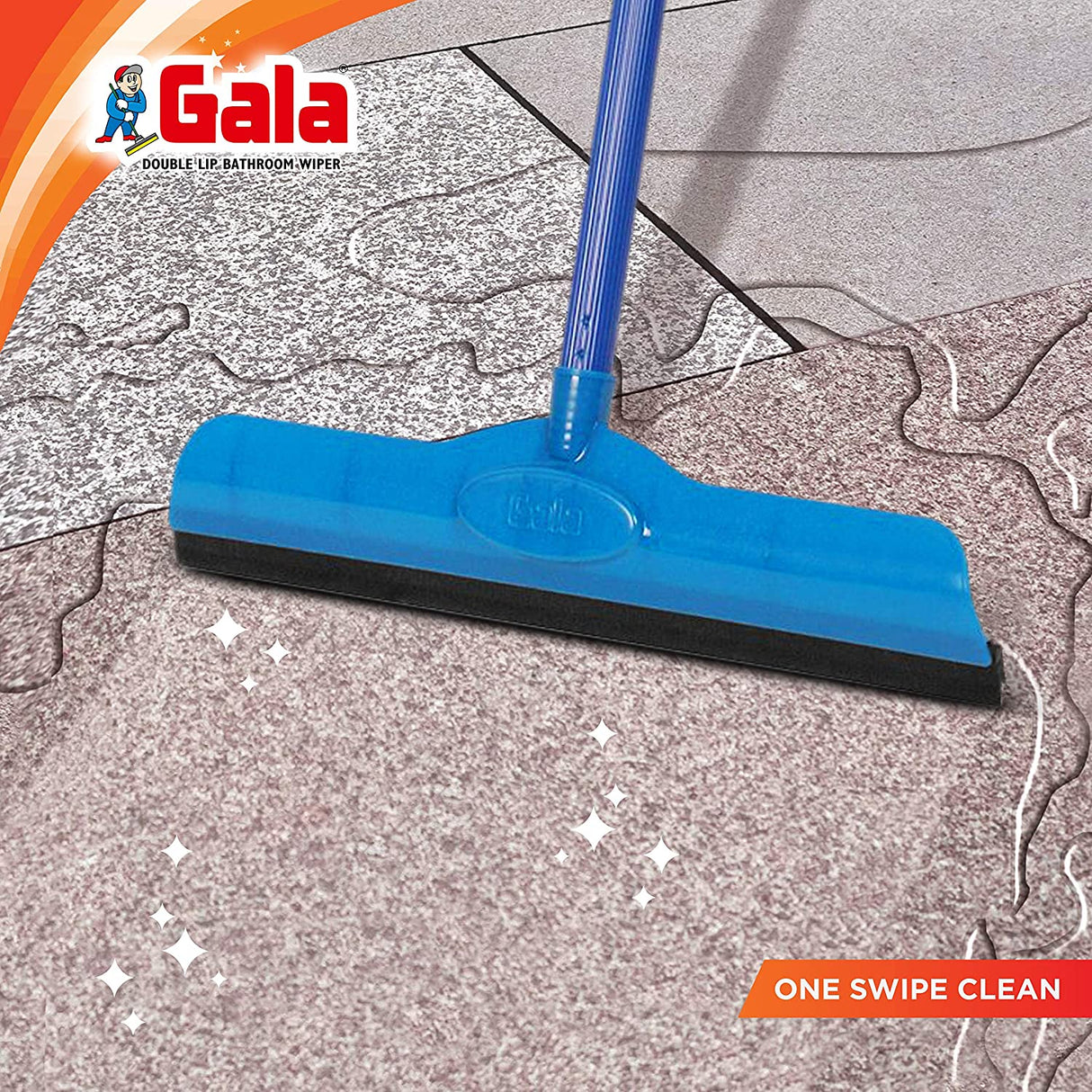 Gala Double Lip Floor Wiper With 2.1 FT MS Rod