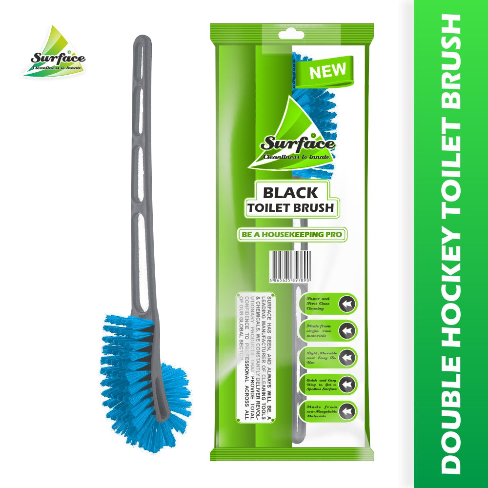 BTB Black Double Hockey Toilet Brush, Heavy Duty