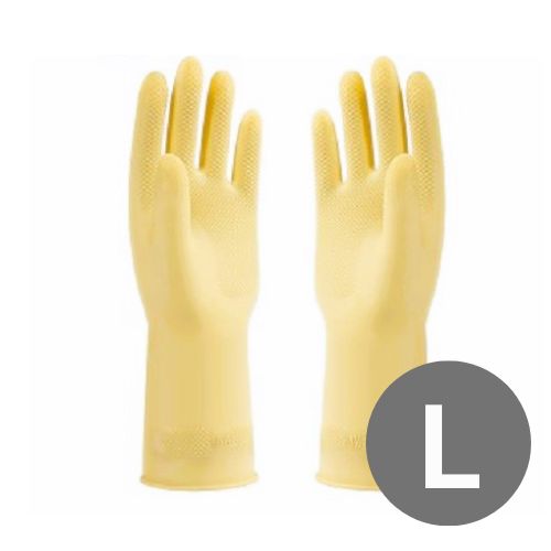 NRU45 Surf Flocklined Natural Rubber Hand Gloves, Light Yellow, 1 Pair