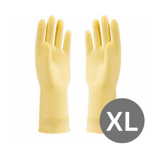 NRU45 Surf Flocklined Natural Rubber Hand Gloves, Light Yellow, 1 Pair