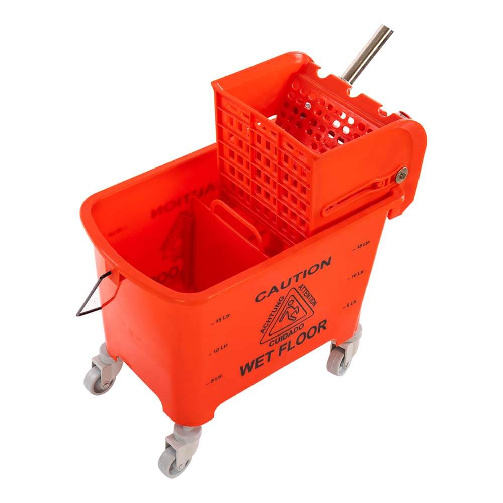 Hygiene Single Bucket Mop Wringer Trolley, 20 Ltrs. ( 1 Bucket of 20 Ltrs & 1 Down Press Wringer )
