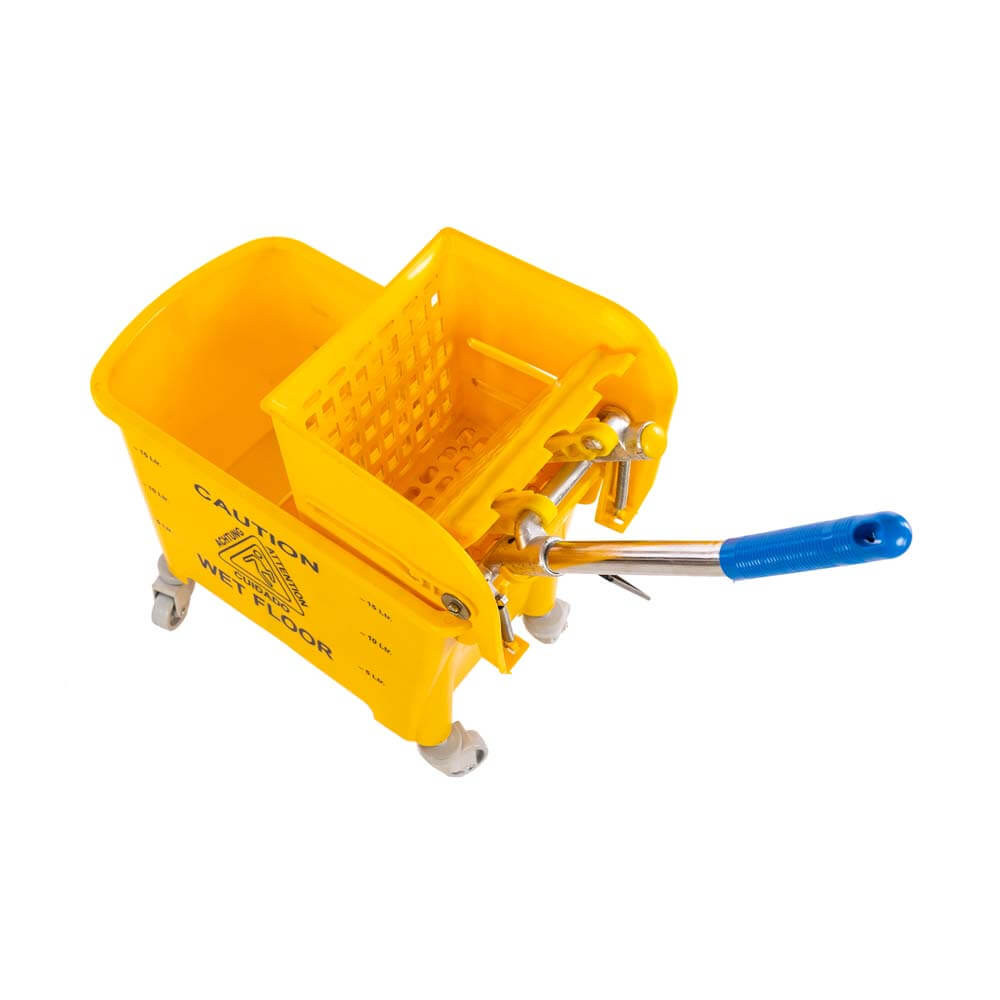 Hygiene Single Bucket Mop Wringer Trolley, 20 Ltrs. ( 1 Bucket of 20 Ltrs & 1 Down Press Wringer )