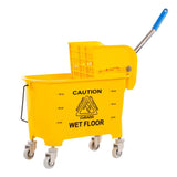 Hygiene Single Bucket Mop Wringer Trolley, 20 Ltrs. ( 1 Bucket of 20 Ltrs & 1 Down Press Wringer )