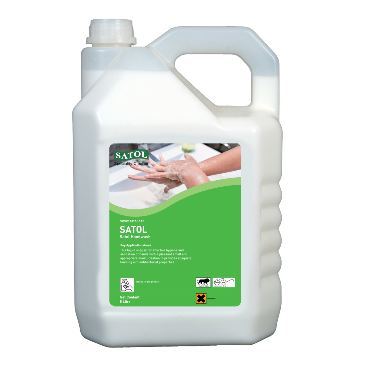 Satol Liquid Hand Wash, White Colonge, 5 Kgs