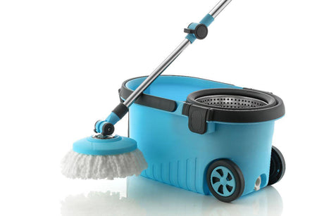 Mundo Bucket 360 ° Spin Mop Set, 2 Pcs Refill, Stainless Steel Wringer - Multicolour