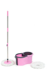 Marca - Bucket 360 ° Spin Mop Set, 2 Pcs Refill, Plastic Wringer - Multicolour