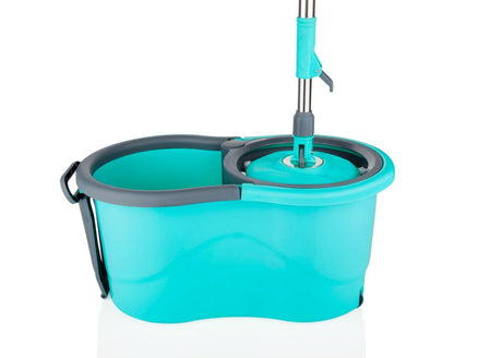 Marca - Bucket 360 ° Spin Mop Set, 2 Pcs Refill, Plastic Wringer - Multicolour