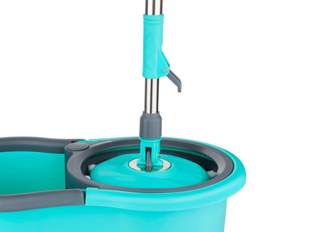 Marca - Bucket 360 ° Spin Mop Set, 2 Pcs Refill, Plastic Wringer - Multicolour
