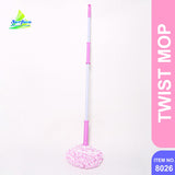 Dot Microfiber Imported Twist Mop With MS Colourful Handle, Multicolour