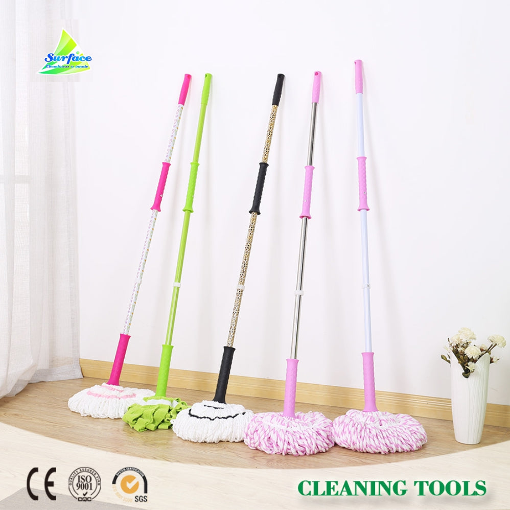 Cres Microfiber Imported Twist Mop With Ss Handle, Multicolour