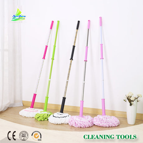Cres Microfiber Imported Twist Mop With Ss Handle, Multicolour