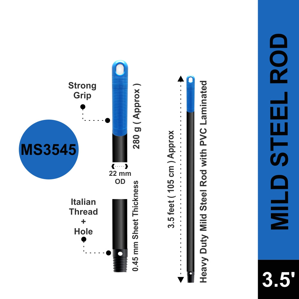MS3545 - Heavy Duty 3.5 FT x 22 OD MS Rod with Italian Thread & Hole