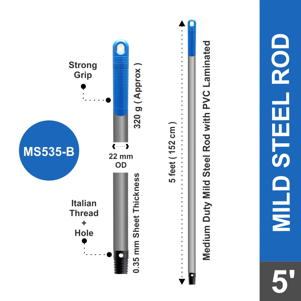 MS535 - 5 FT MS Rod with Italian Thread & Hole, Grey