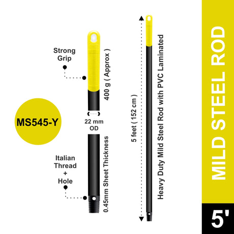 MS545 - 5 FT Heavy Duty MS Rod with Italian Thread & Hole