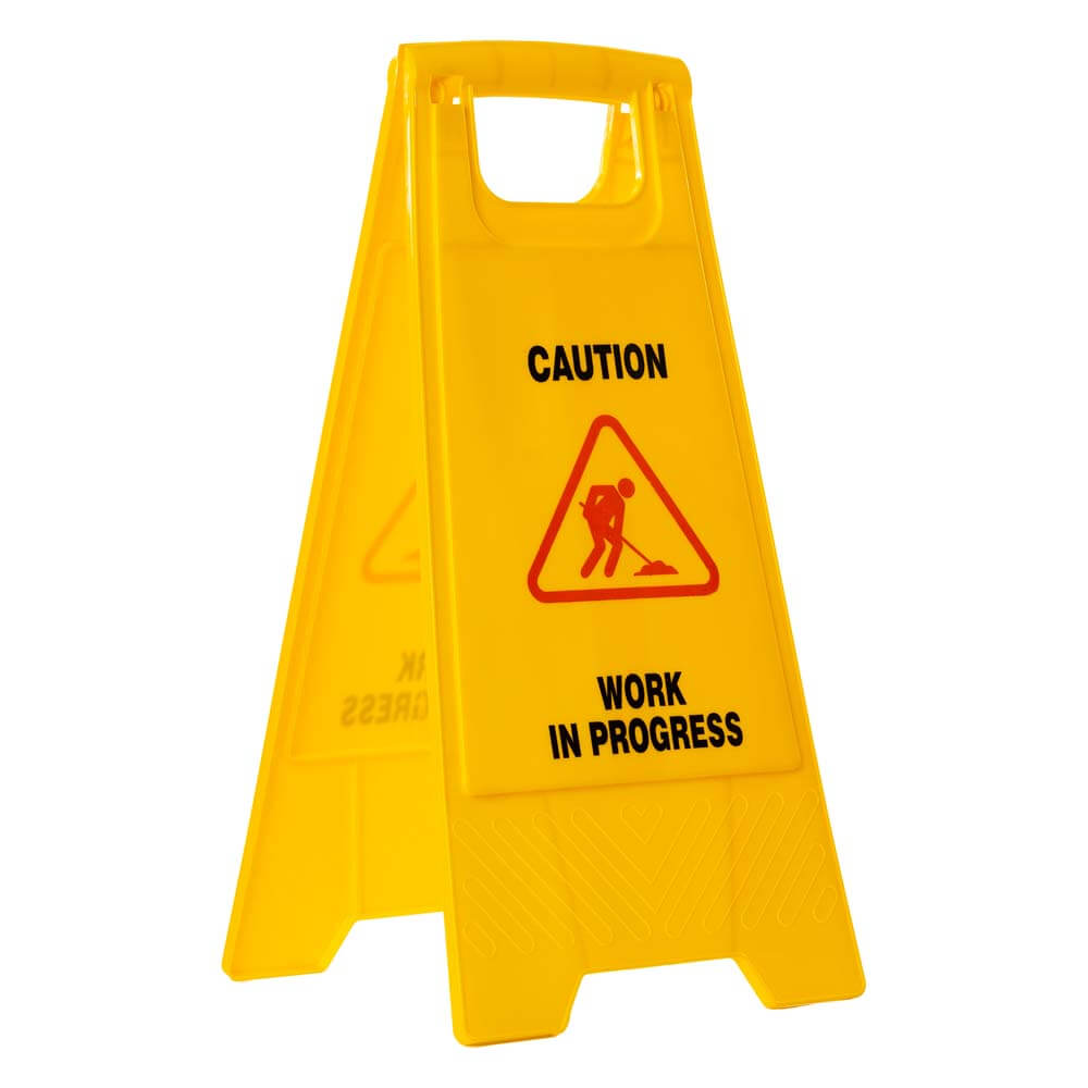 Caution Signage Board, Yellow , 61 × 30 × 4 cm ( 0.525 kg )