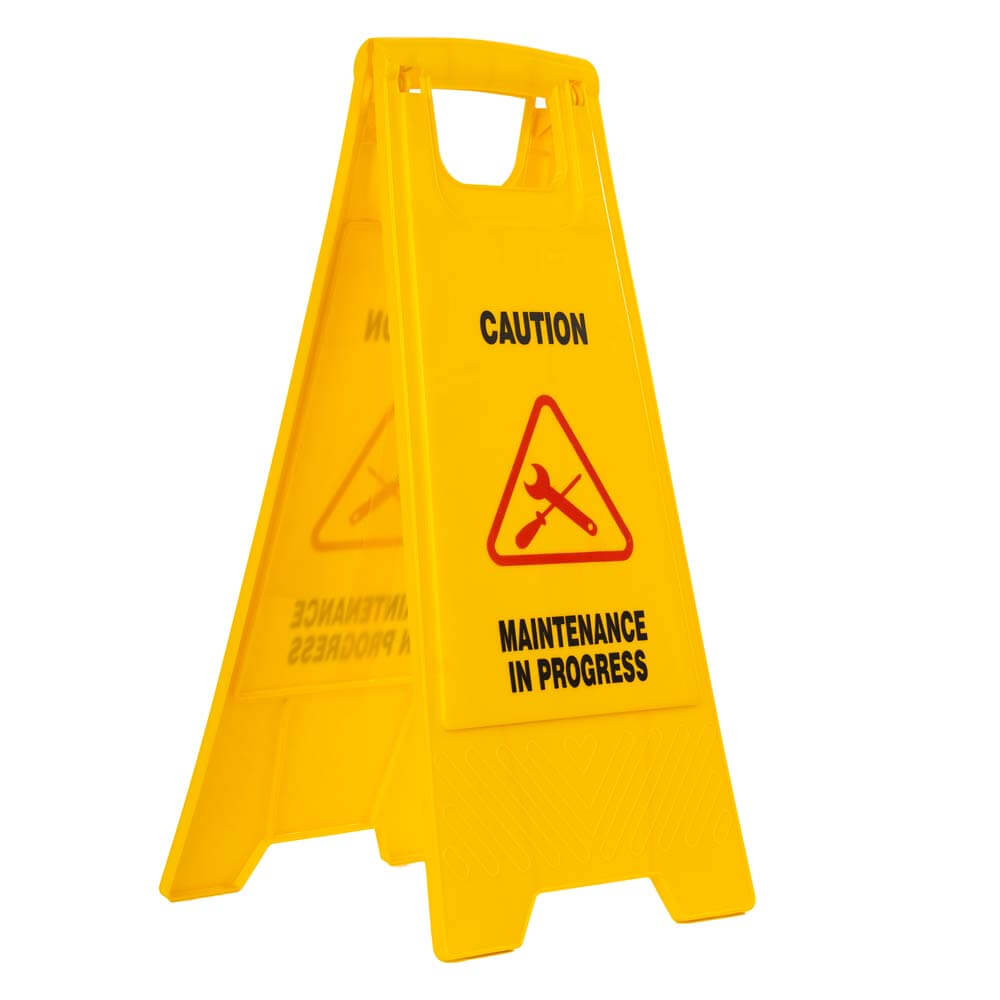 Caution Signage Board, Yellow , 61 × 30 × 4 cm ( 0.525 kg )