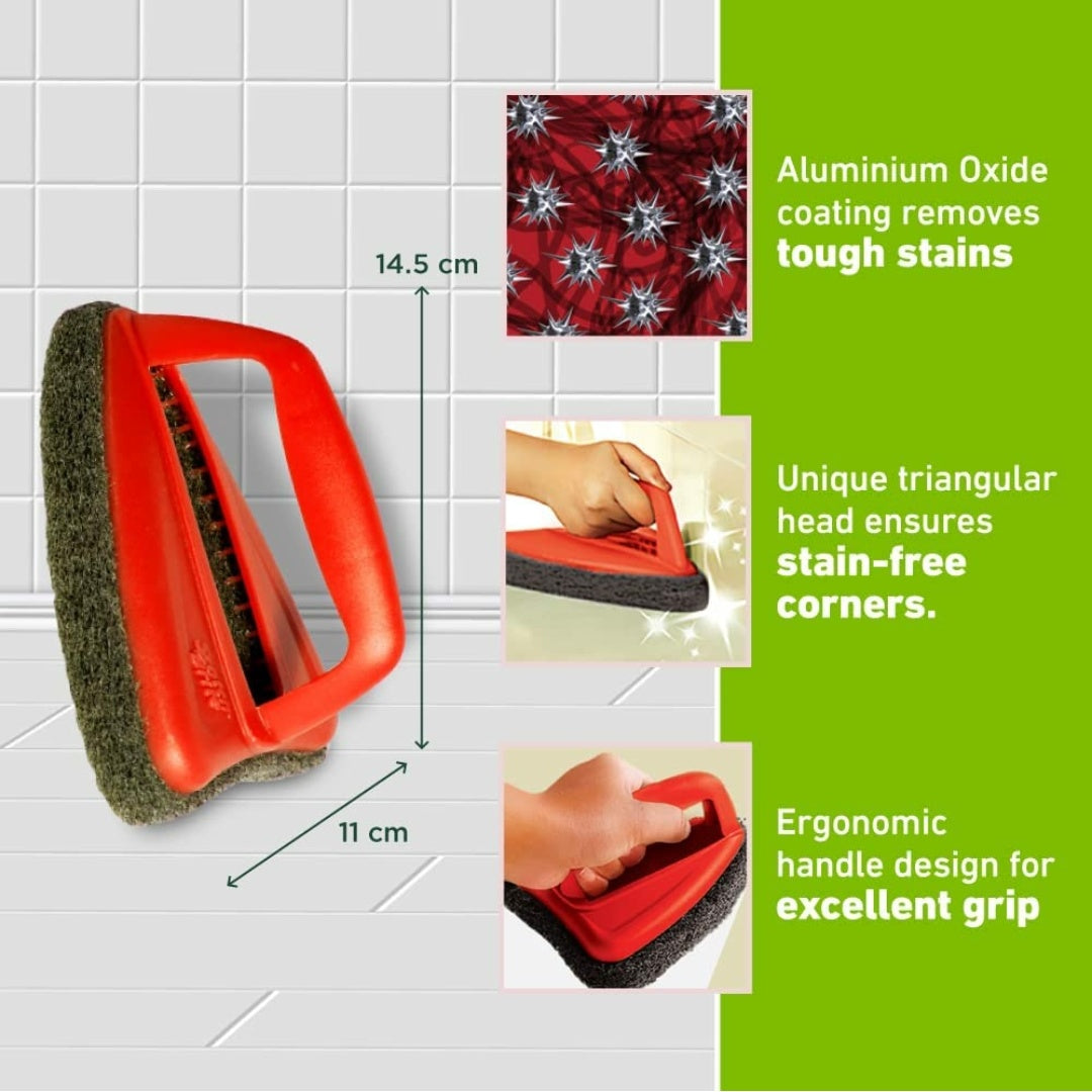 Scotch-Brite Bathroom Handle Scrubber Brush - Tough (Multicolour ,Pack of 1 piece)
