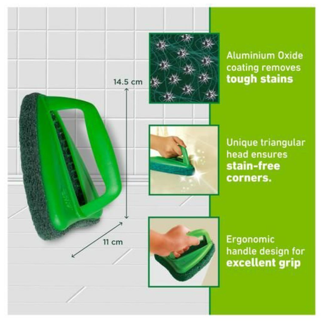 Scotch Brite Bathroom Handle Scrubber Brush - Green , 1 Pc