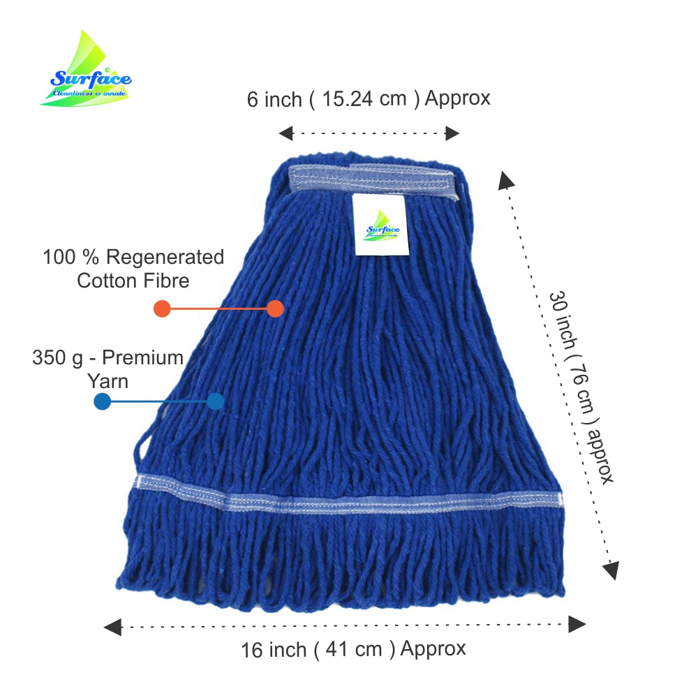 Canopy Cotton Clip & Fit Kentucky Wet Mop Refill, Loop End, 350g