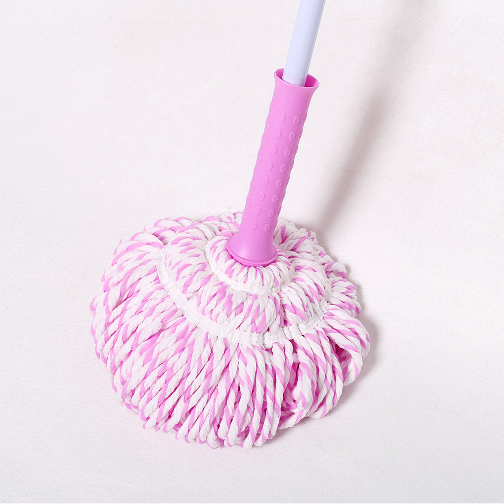 Dot Microfiber Imported Twist Mop With MS Colourful Handle, Multicolour