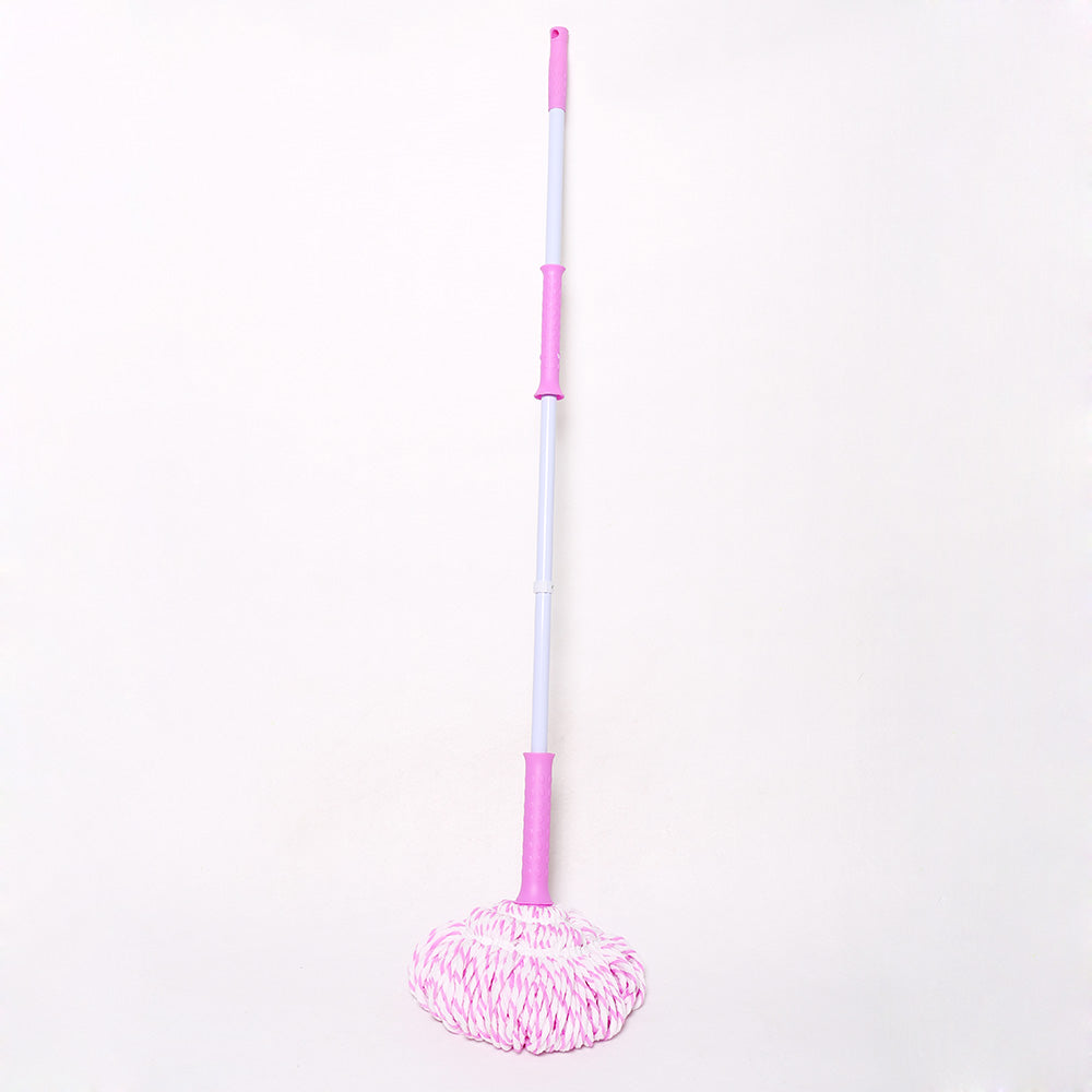 Dot Microfiber Imported Twist Mop With MS Colourful Handle, Multicolour