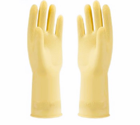 NRU45 Surf Flocklined Natural Rubber Hand Gloves, Light Yellow, 1 Pair