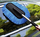 Microfiber Car Duster (Blue) Telescoping Extendable Interior Exterior Multipurpose Cleaning Brush for Car
