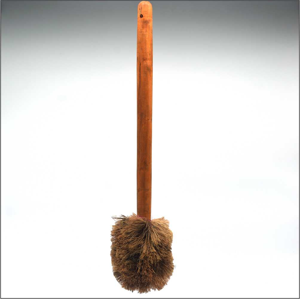 CB10 Wooden Handle Coconut Coir Bristle Round Toilet Brush
