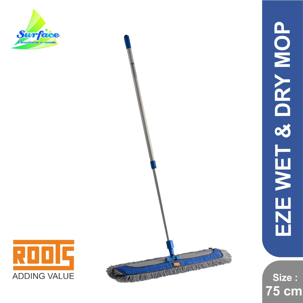 Eze Clean Wet & Dry Mop With Aluminium Telescopic Handle, Plus 75 Cm
