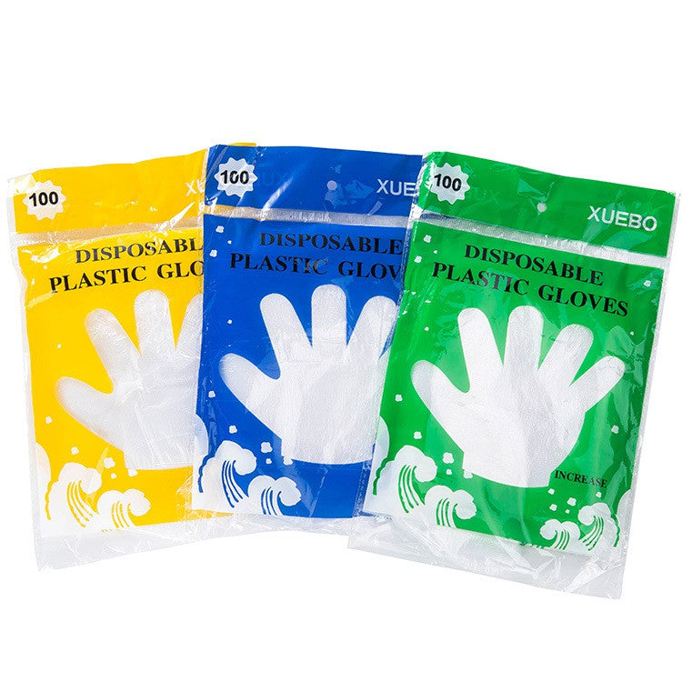 Plastic Disposeable Hand Gloves, 100 Pcs Pack ( 50 Pair ), 30g/Pack, Medium (Short Size )