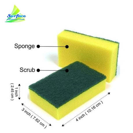Generic Sponge Scrub Pad, 3"x4" - Pack of 40 Pcs