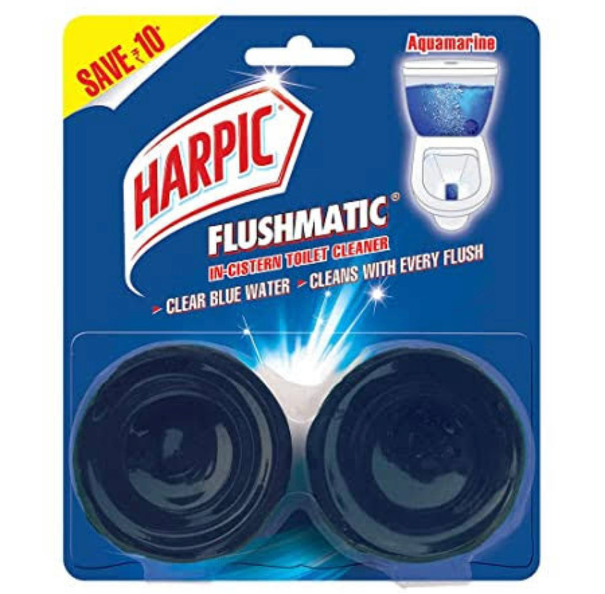 Harpic Flushmatic In-cistern Toilet Cleaner Blocks, Marine , 50 G X 2 Pcs (100G)
