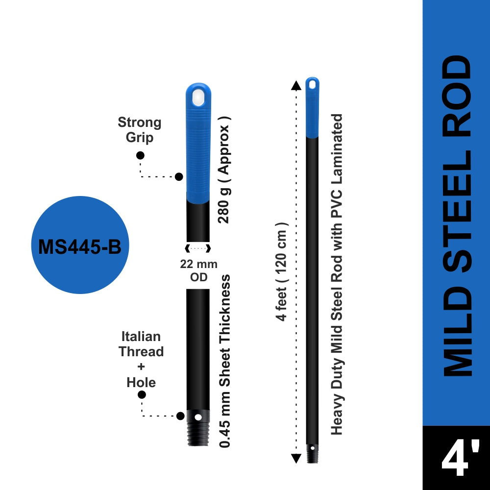 MS445 - Heavy Duty 4 FT MS Rod with Italian Thread & Hole