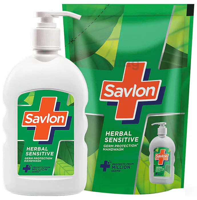 Savlon Germ Protection Liquid Handwash, Pump, 200ml +185ml, 1 Pack