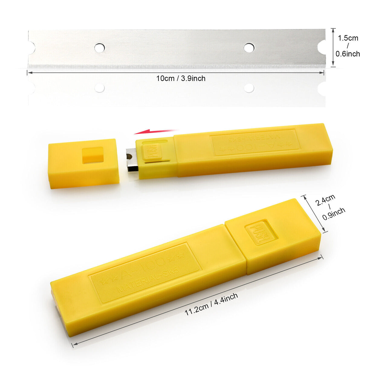 15mm Sharp Blades Stubborn Paint Glue Residue Remove Fits 4" Floor Razor Scraper
