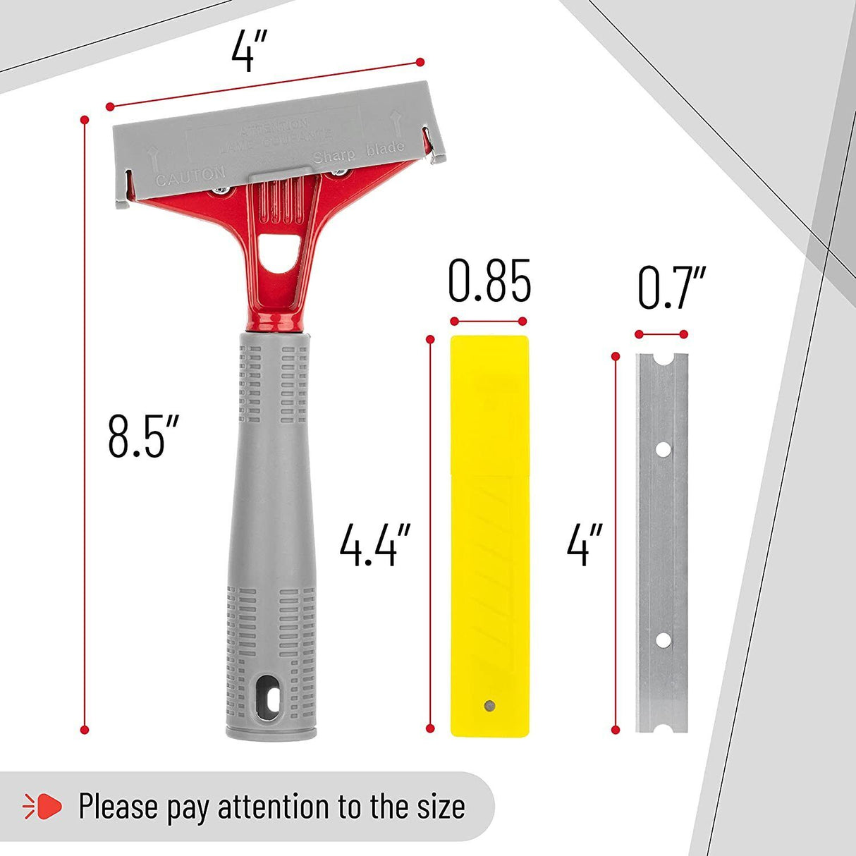 15mm Sharp Blades Stubborn Paint Glue Residue Remove Fits 4" Floor Razor Scraper