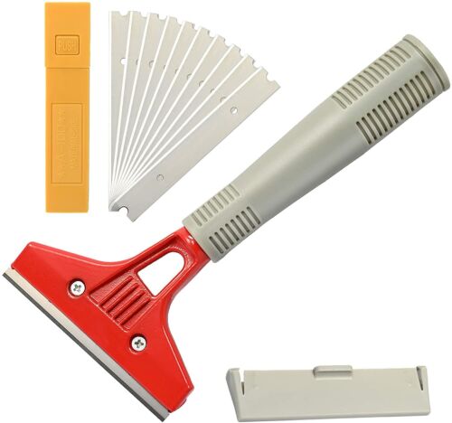 New Razor, 1PC Plastic Scraper Tool with 10PCS Plastic Blades for Removing  Glue, Sticker, Decals, Tint from Car Window and Glass