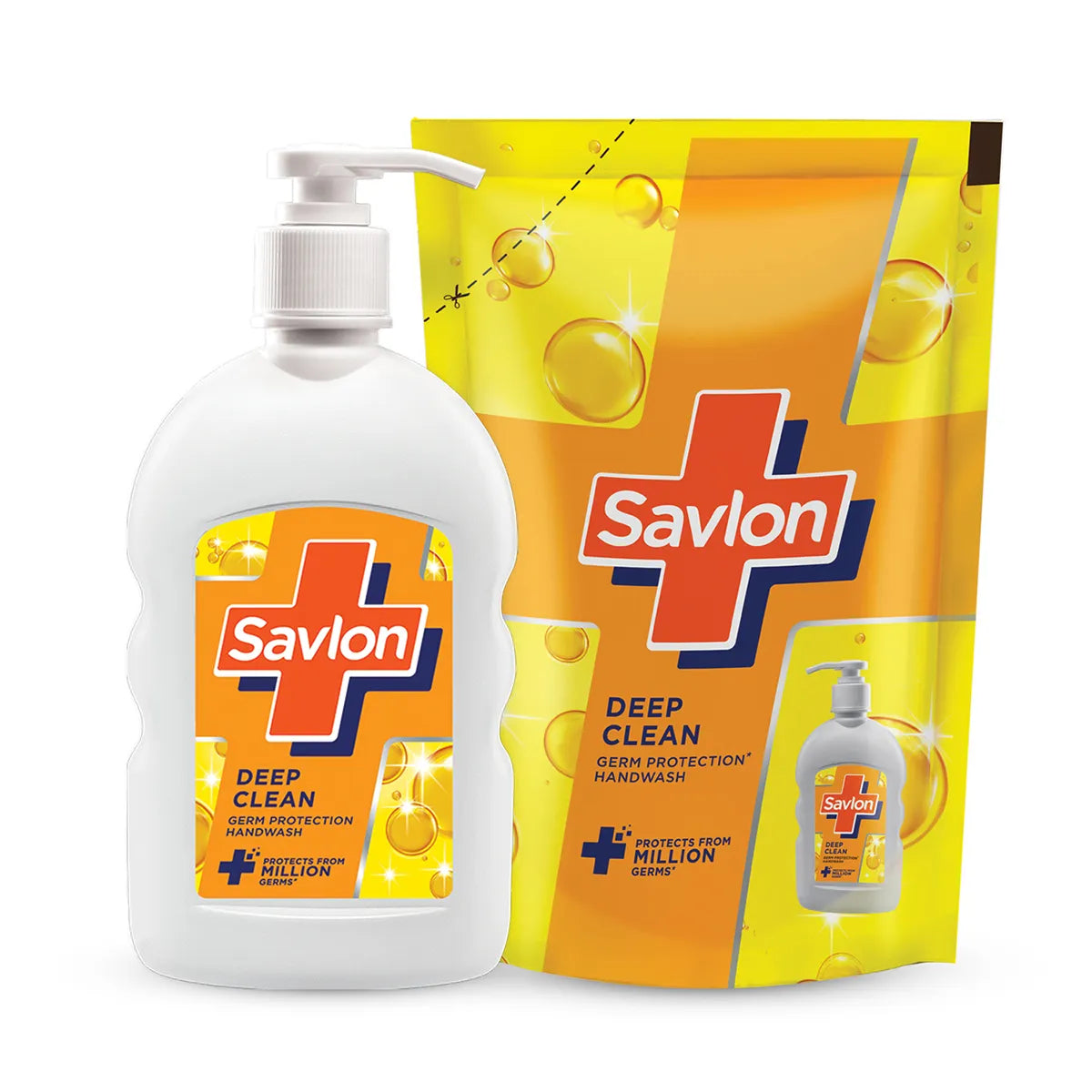 Savlon Germ Protection Liquid Handwash, Pump, 200ml +185ml, 1 Pack