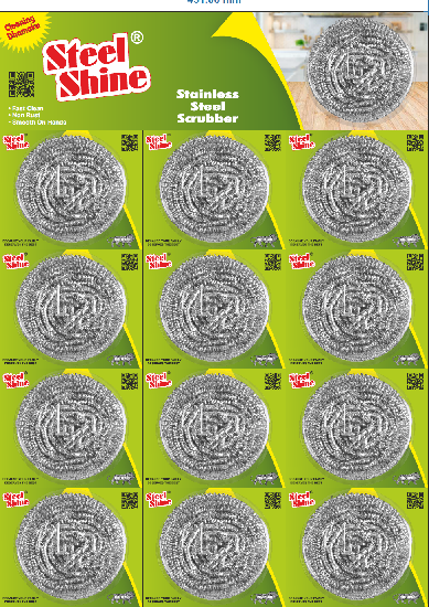 Generic Steel Scourer Scrubber 12 pcs + 1 Pcs Free, ( 8g / pc )